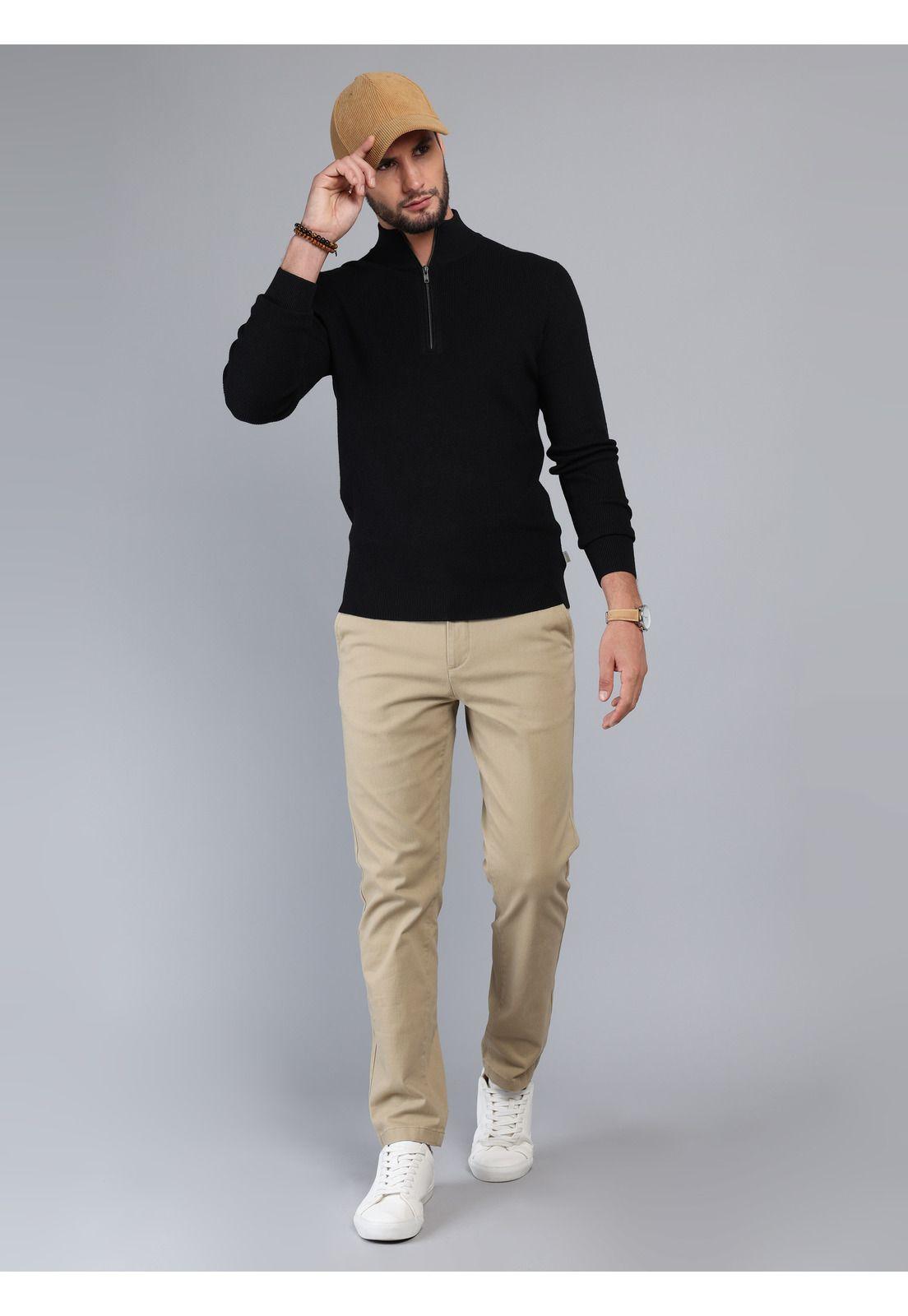 Sweater Cuello Alto Regular Fit Negro Arrow SW3350RNE-3