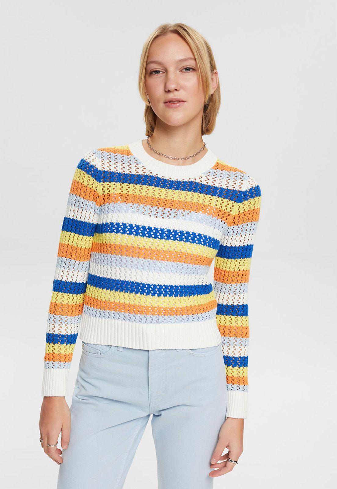Sweater Con Textura A Rayas Mujer Esprit-0