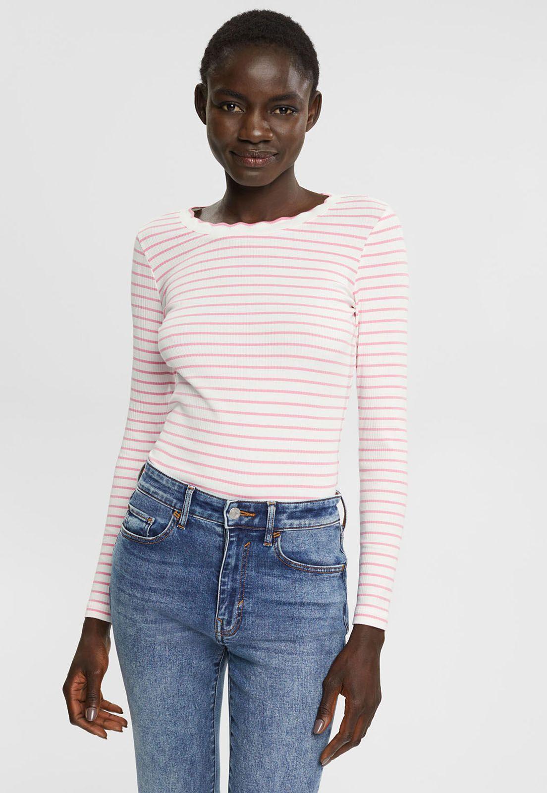 Polera Acanalada De Manga Larga Mujer Esprit-0