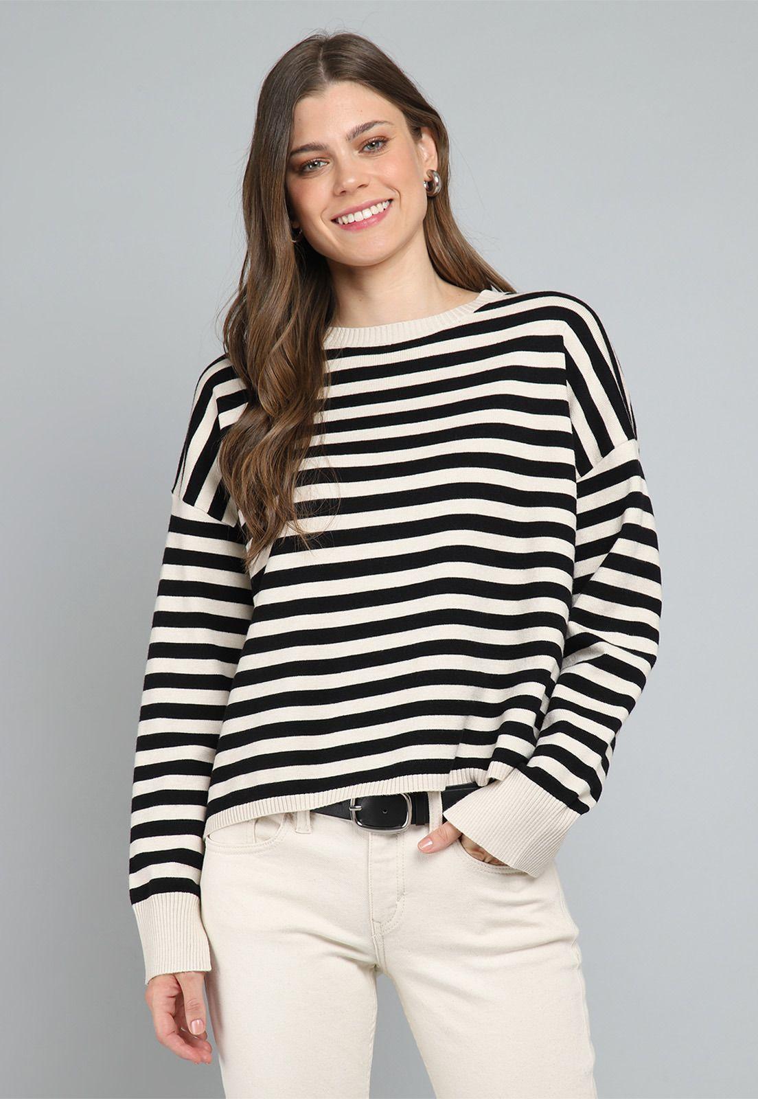 Sweater Rayado Cuello Redondo Mujer Esprit M025180-0