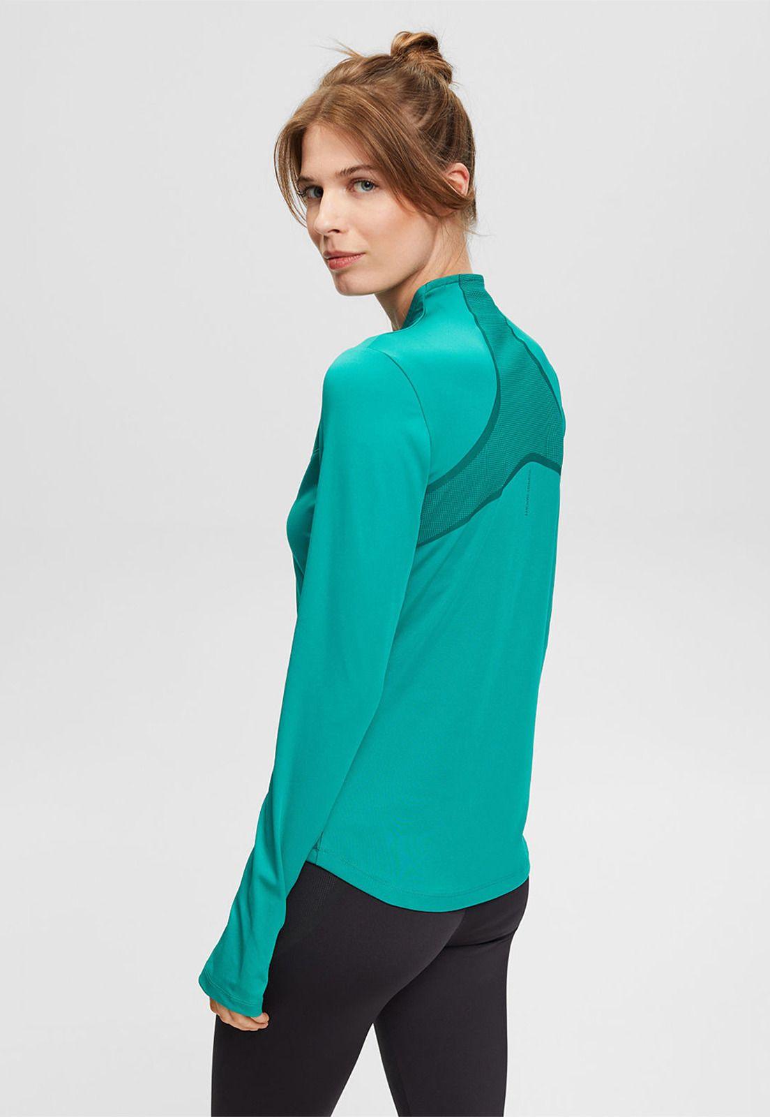 Polera Deportiva Manga Larga Con Cuello Alto Mujer Esprit-1