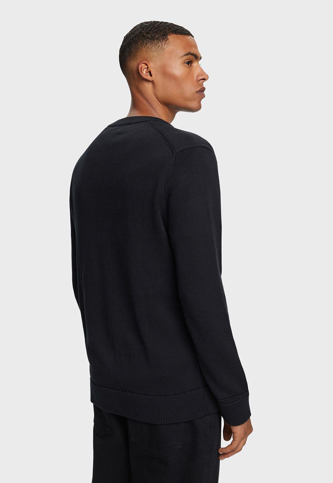 Sweater Cuello En V Con Puños Acanalados Hombre Esprit Arena-1