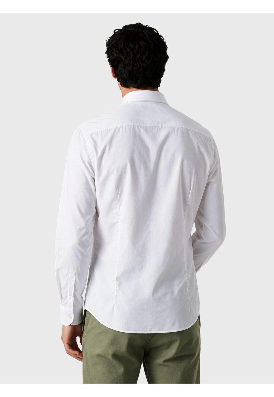 Camisa Lisa Spandex Slim Fit Blanco Arrow CMI3411BL-1