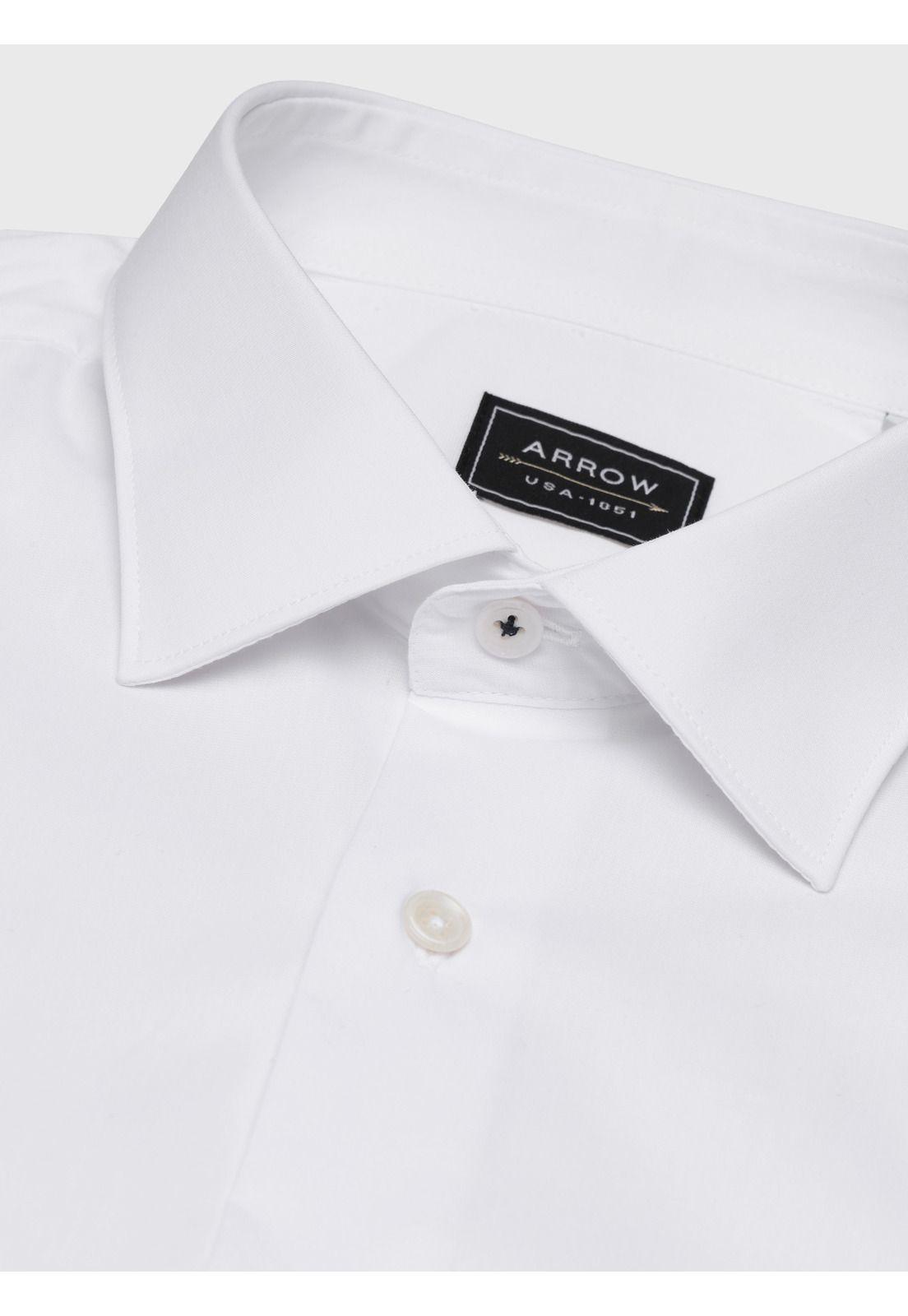 Camisa Lisa Spandex Slim Fit Blanco Arrow CMI3411BL-4