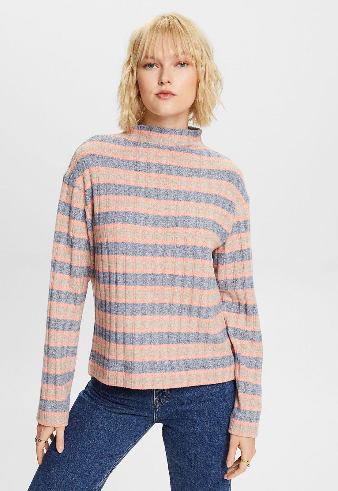 Polera de manga larga con estampado a rayas Mujer Esprit-0