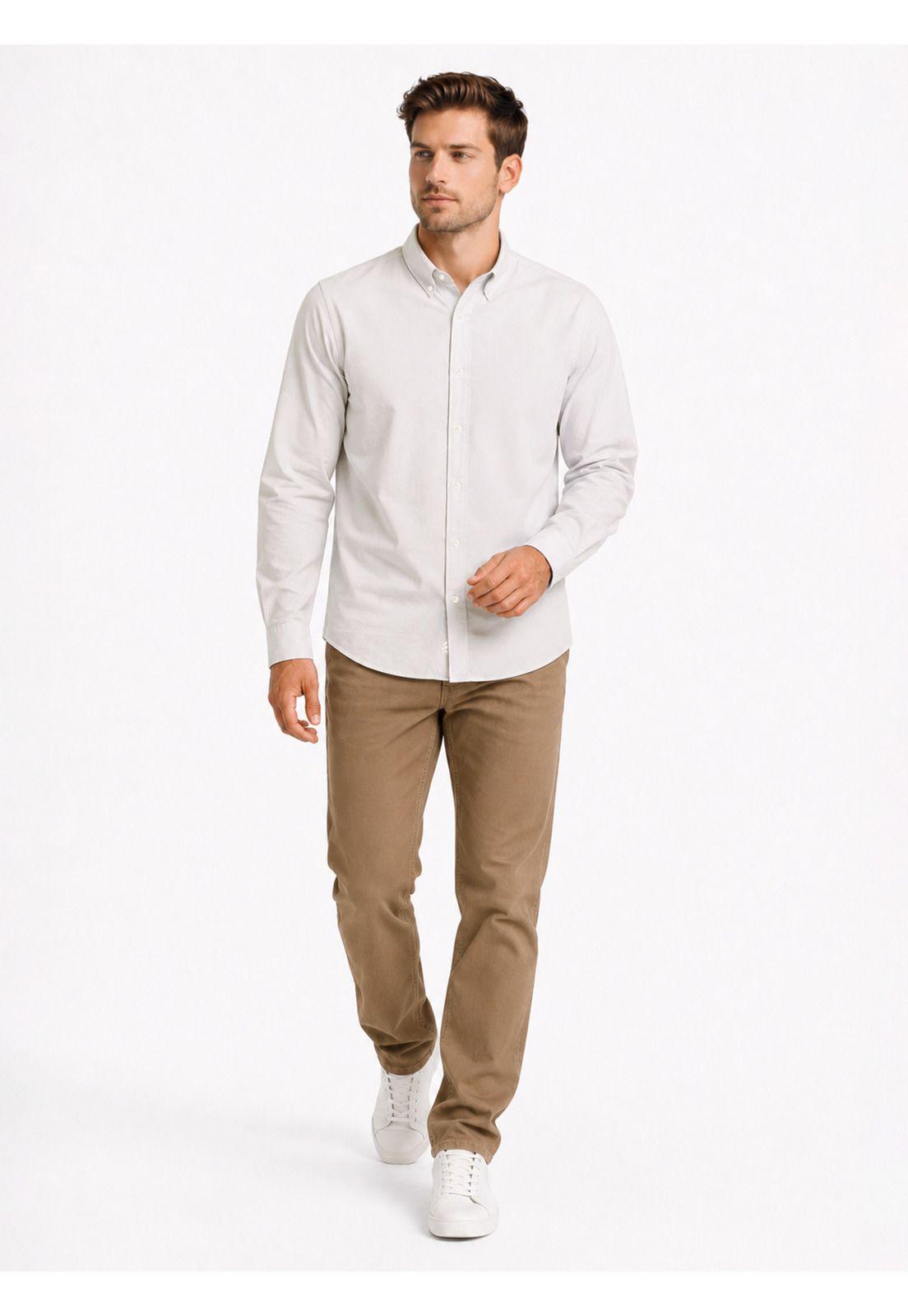 Camisa Oxford Spandex Regular Fit Beige Arrow CM34001BE-3