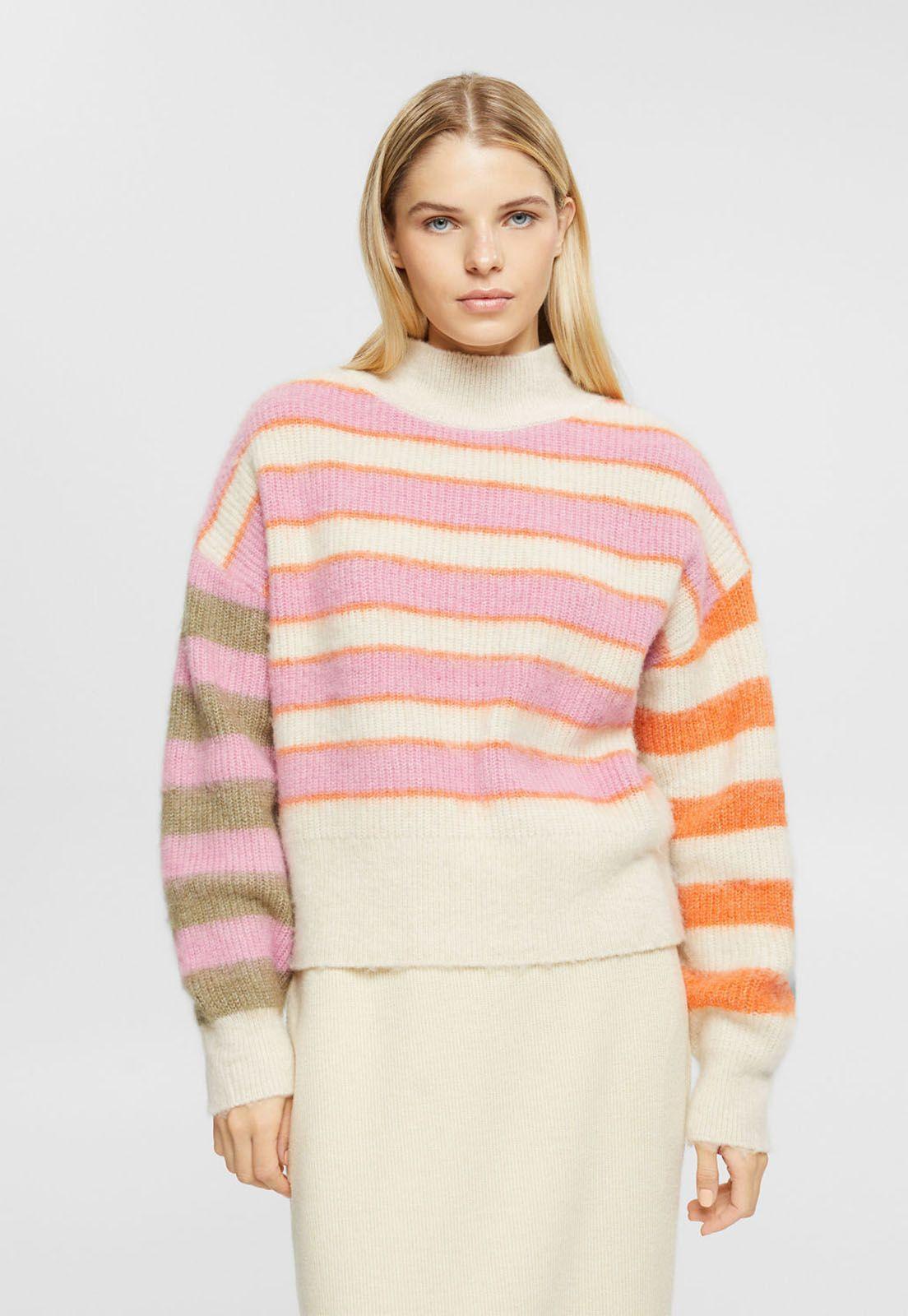 Sweater A Rayas En Mezcla De Lana Mujer Esprit-0