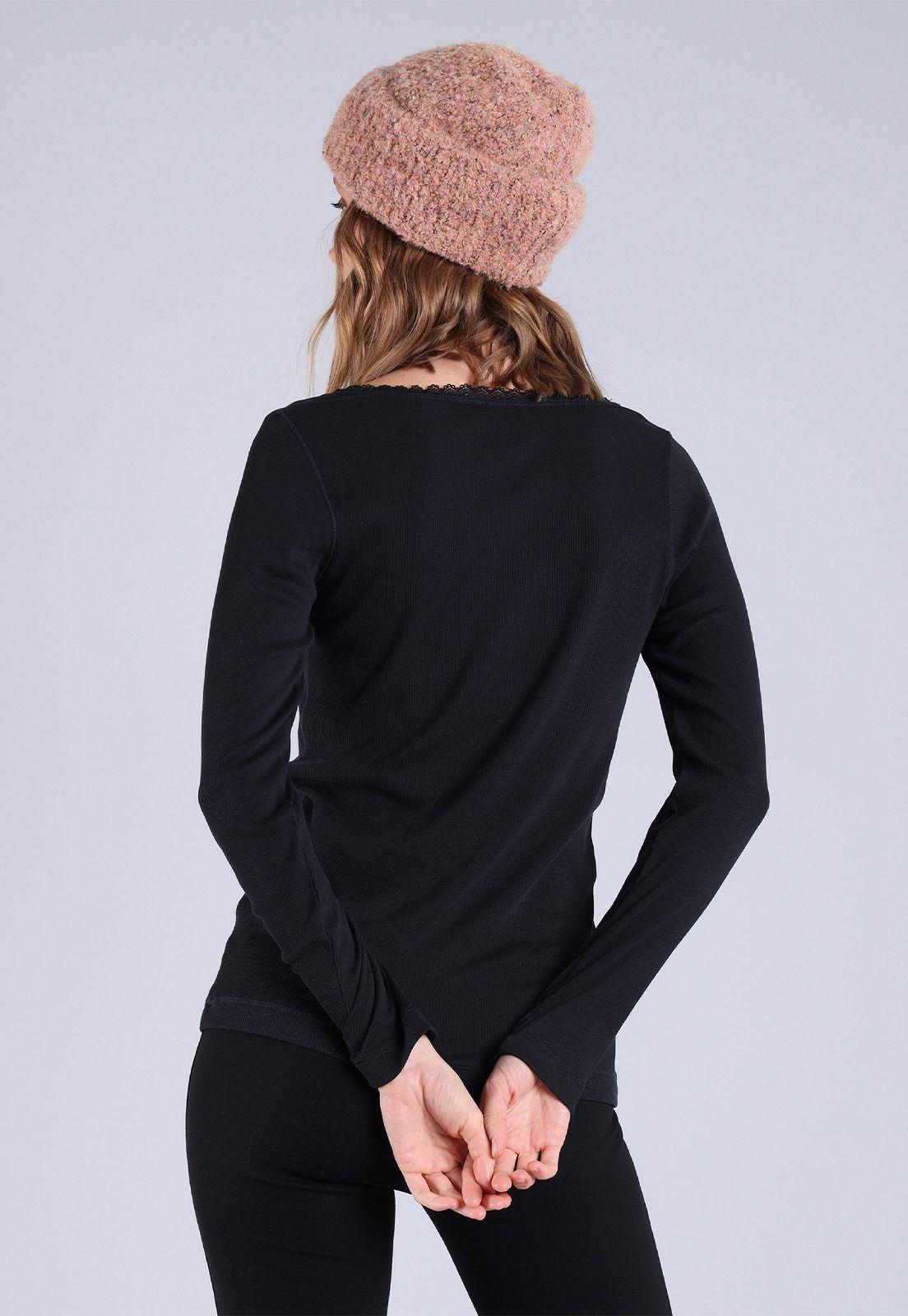 Polera manga larga de algodón con elástico Mujer Esprit-1