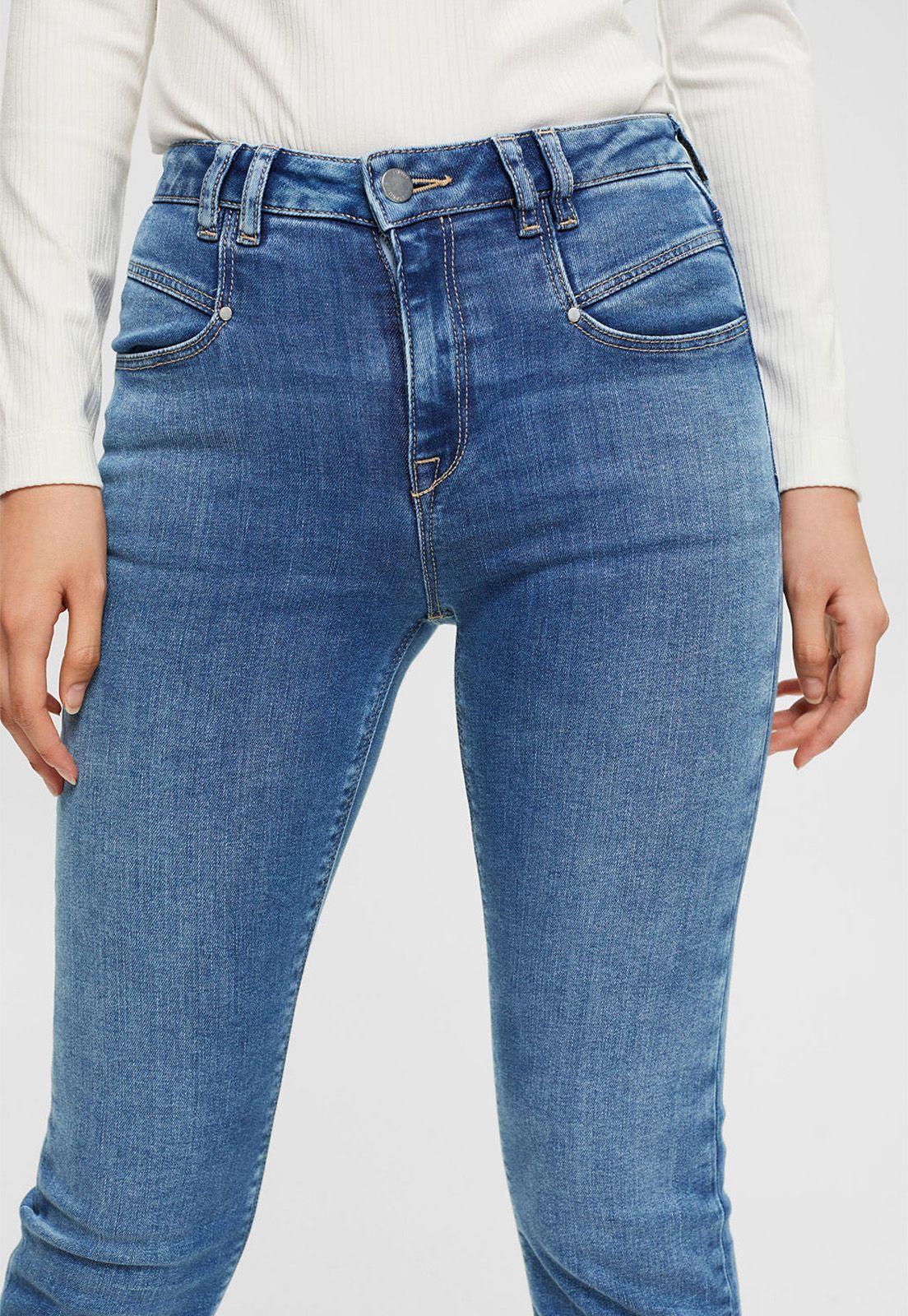 Jeans Acampanados Cropped Elásticos Mujer Esprit-2