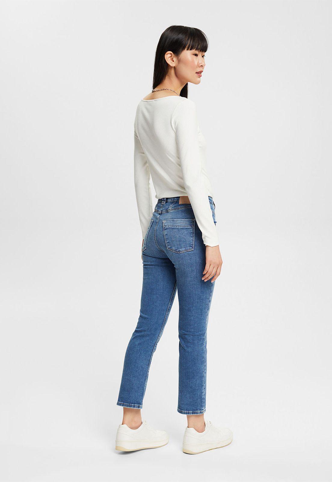 Jeans Acampanados Cropped Elásticos Mujer Esprit-1