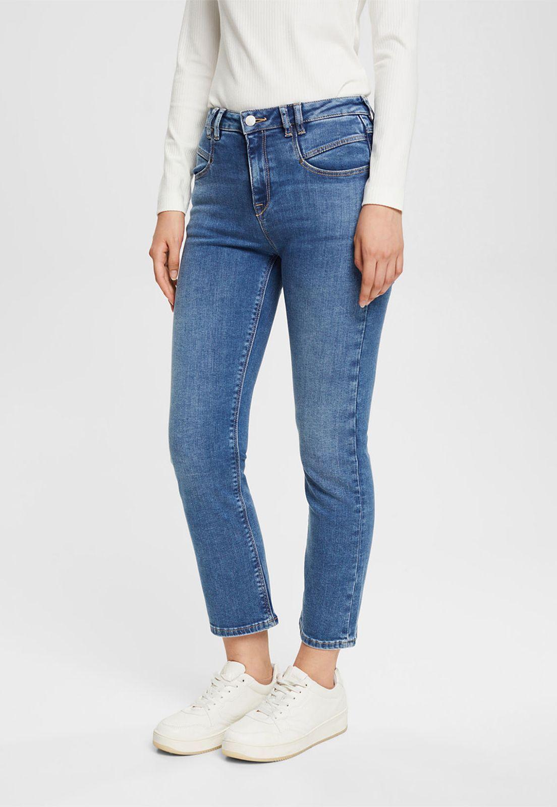 Jeans Acampanados Cropped Elásticos Mujer Esprit-0