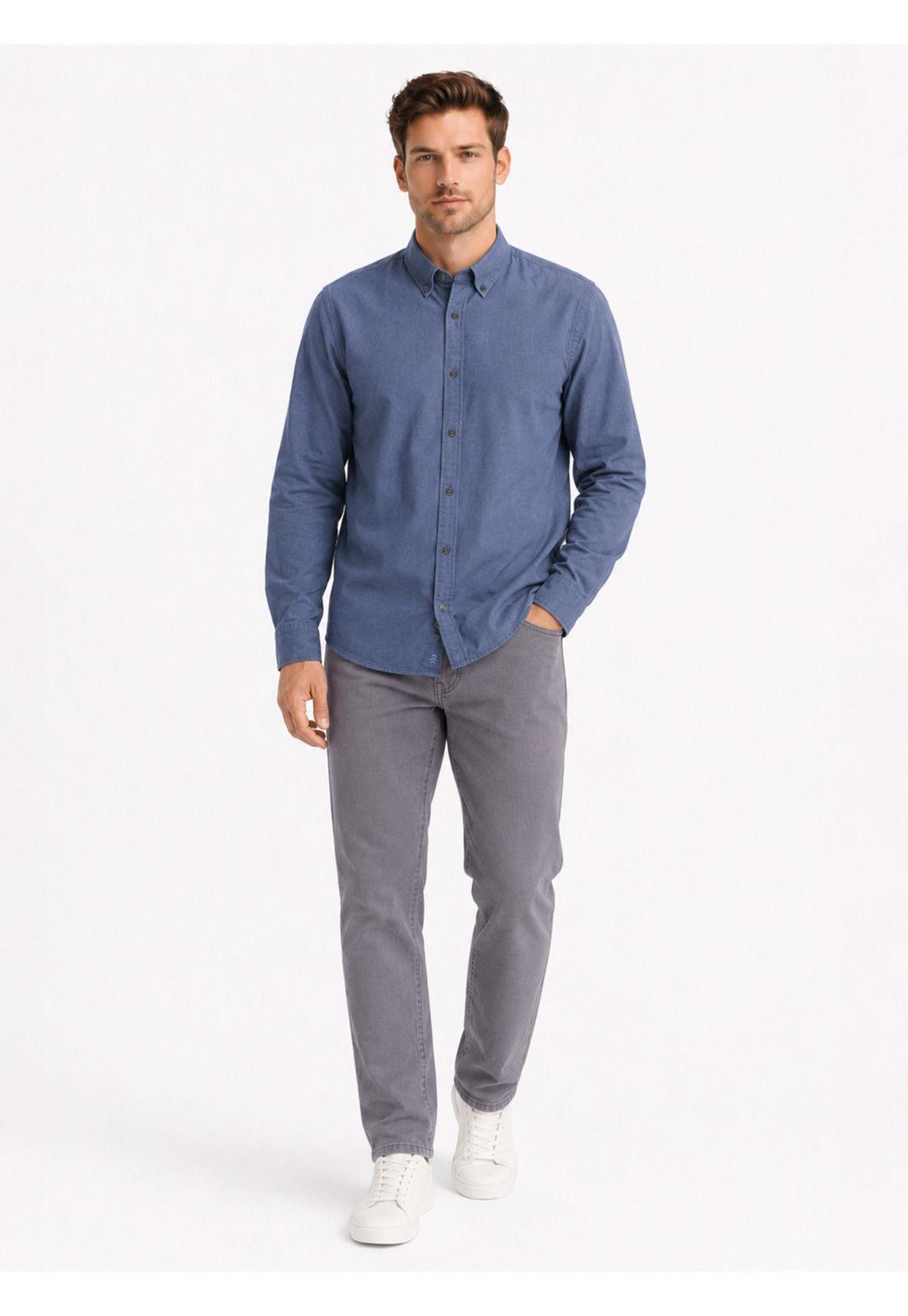 Camisa Lino Algodón Regular Fit Azul Arrow CM34051AL-3