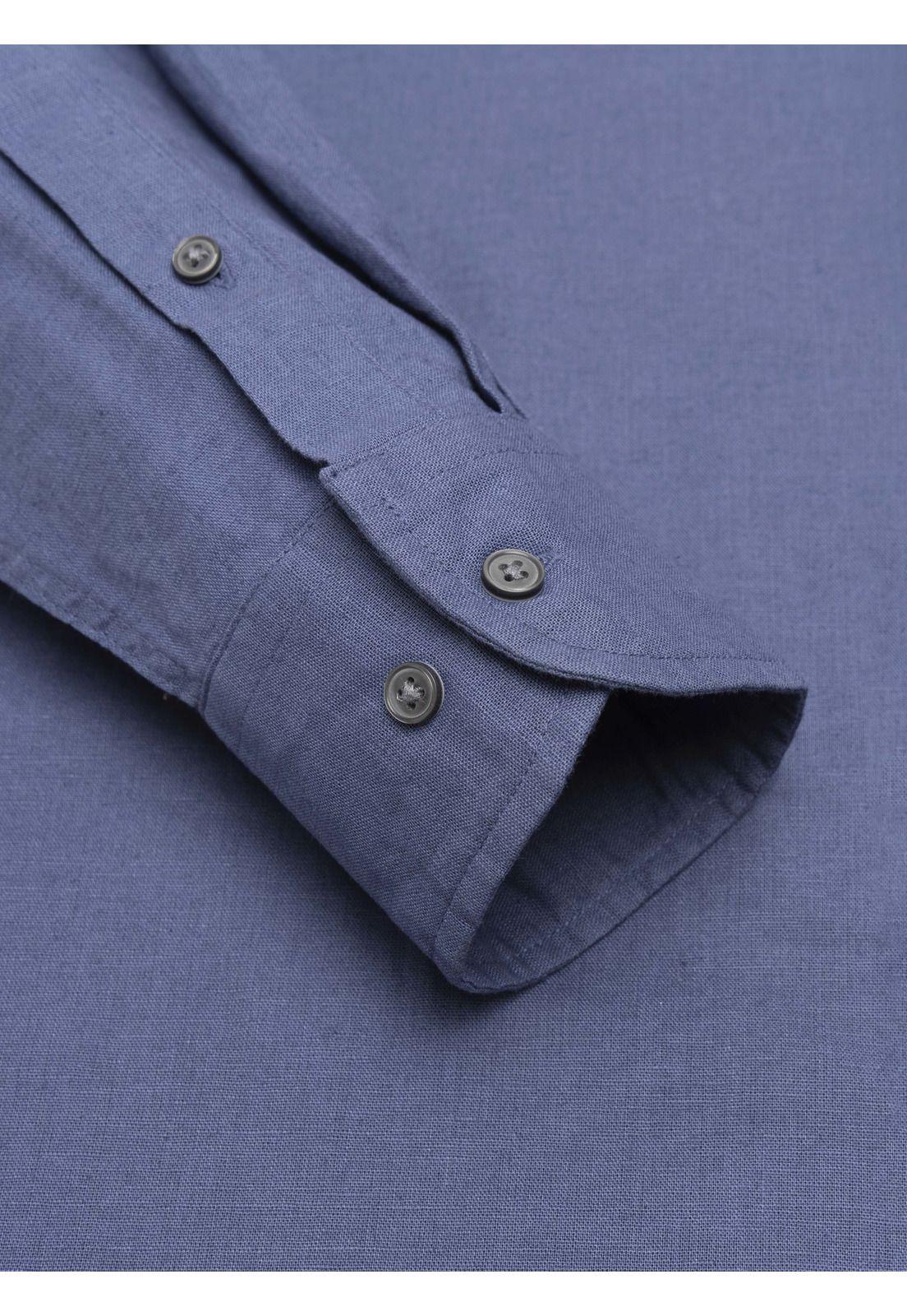Camisa Lino Algodón Regular Fit Azul Arrow CM34051AL-5