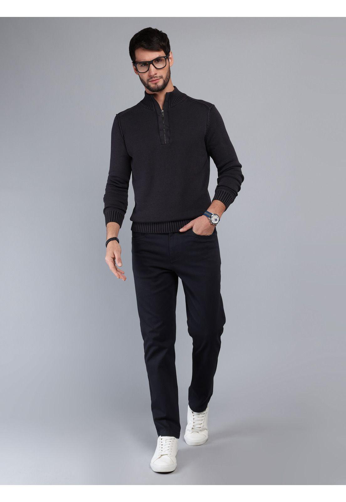 Sweater Stone Wash Regular Fit Negro Arrow SW33078NE-3