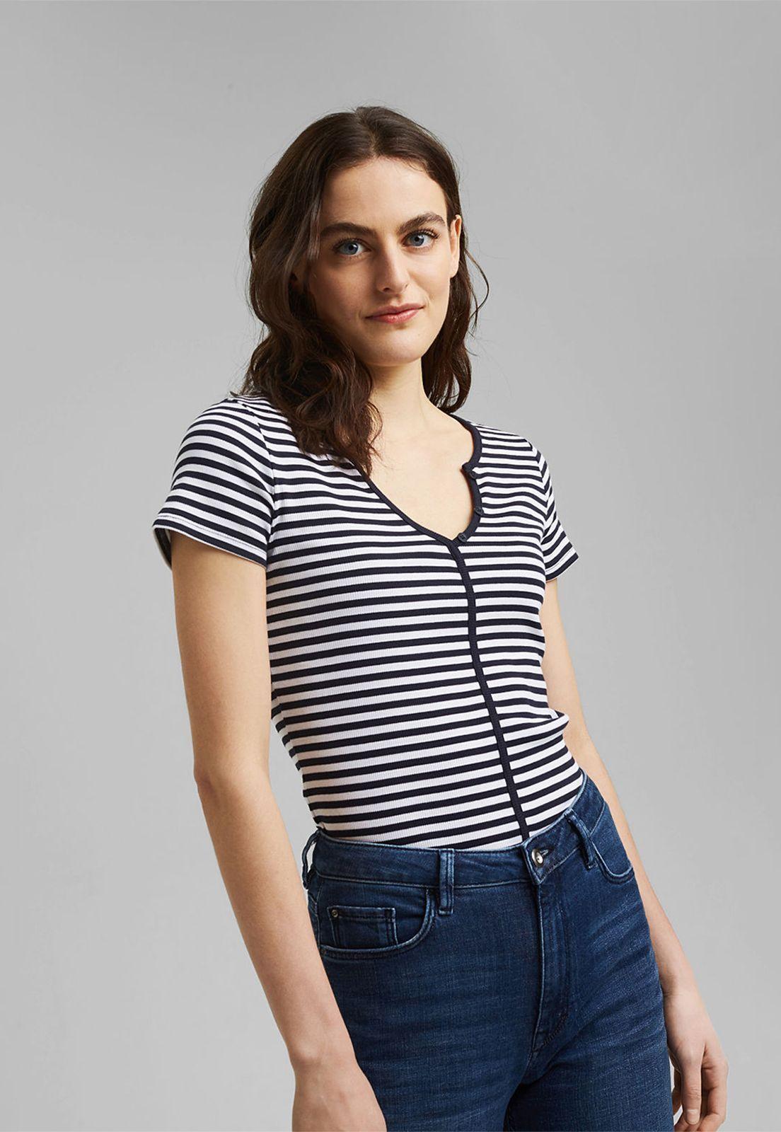 Polera Mujer Acanalada Rayada Esprit-0
