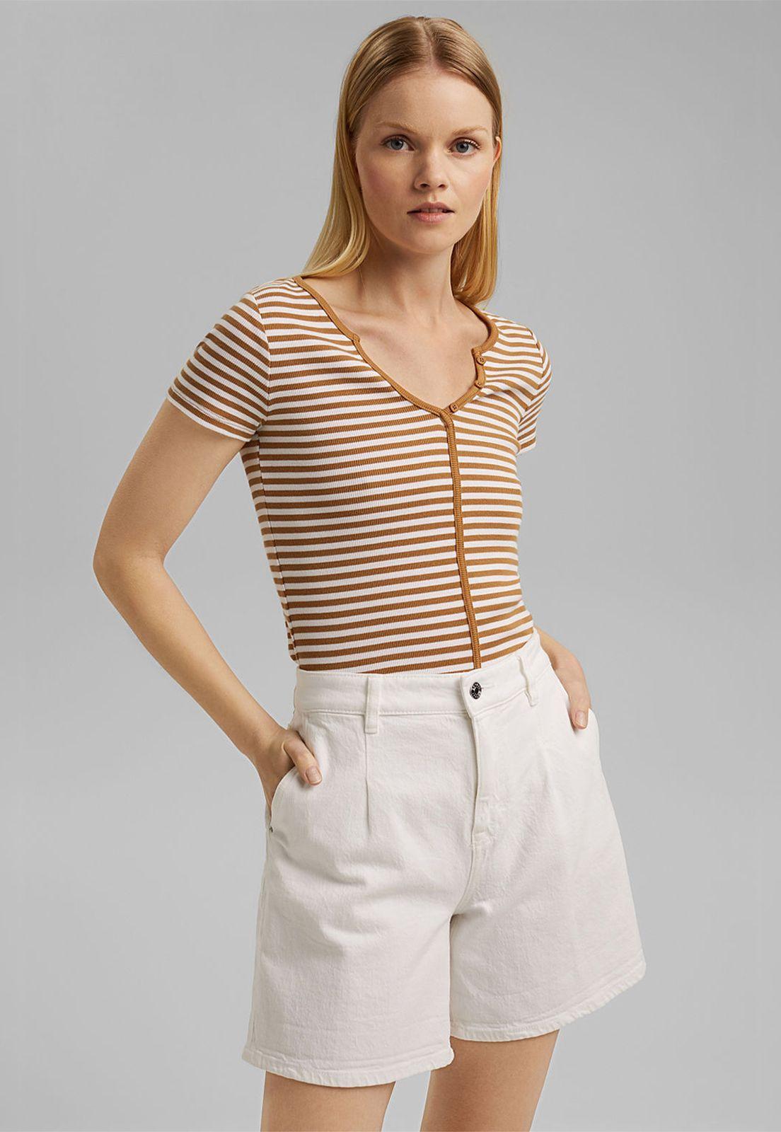 Polera Mujer Acanalada Rayada Esprit-0