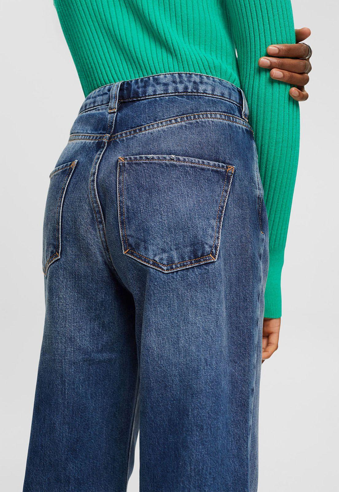 Jeans De Pernera Ancha Y Tiro Alto Mujer Esprit-2