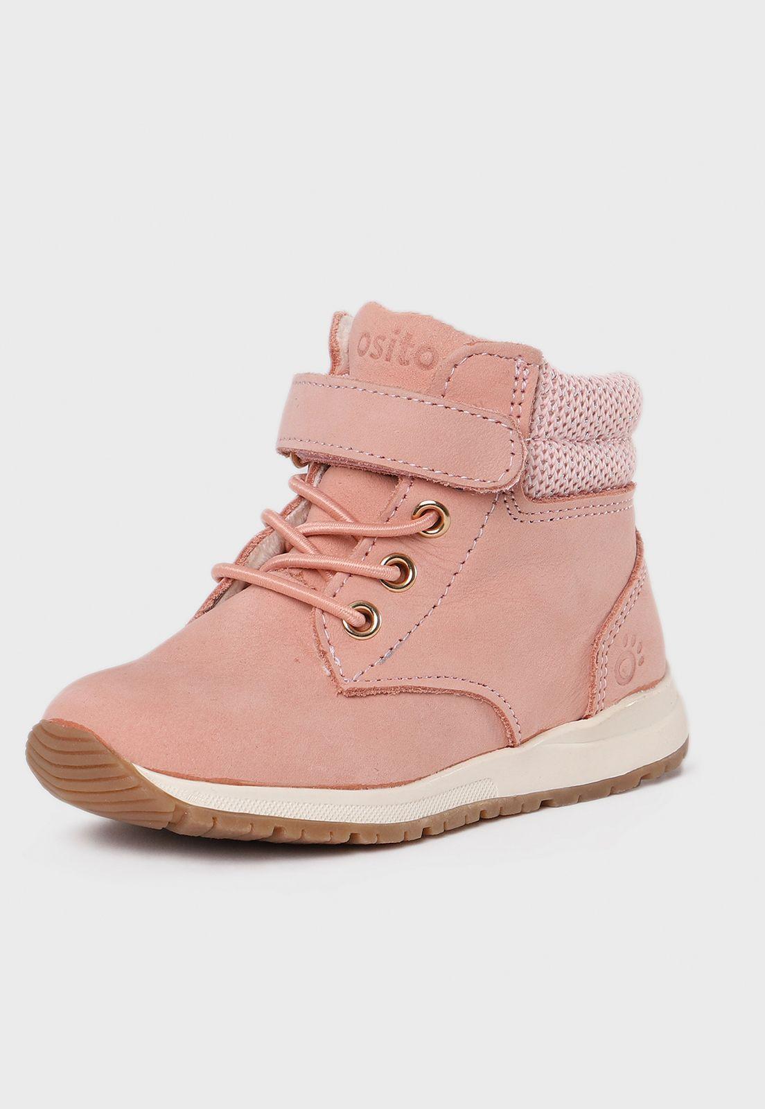 Botín Con Capellada De Cuero Niña Osito-0