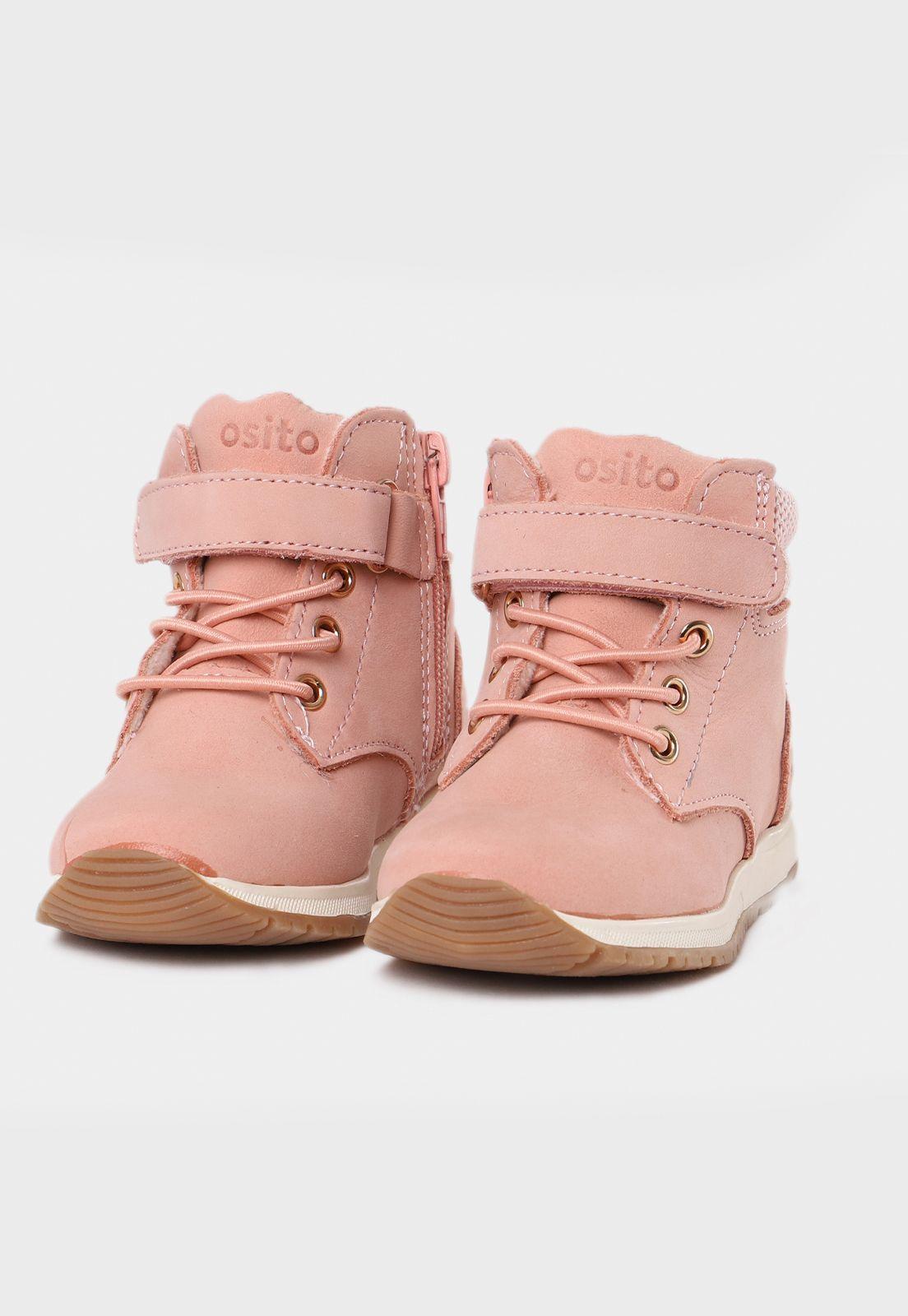 Botín Con Capellada De Cuero Niña Osito-1