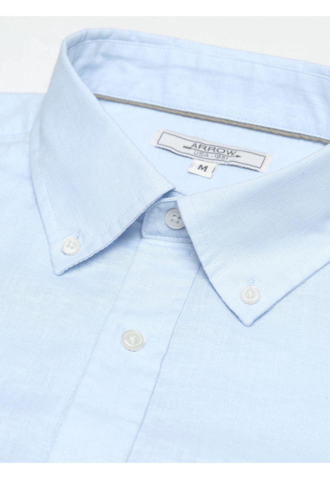 Camisa Lino Algodón Regular Fit Celeste Arrow CM34051CE-4