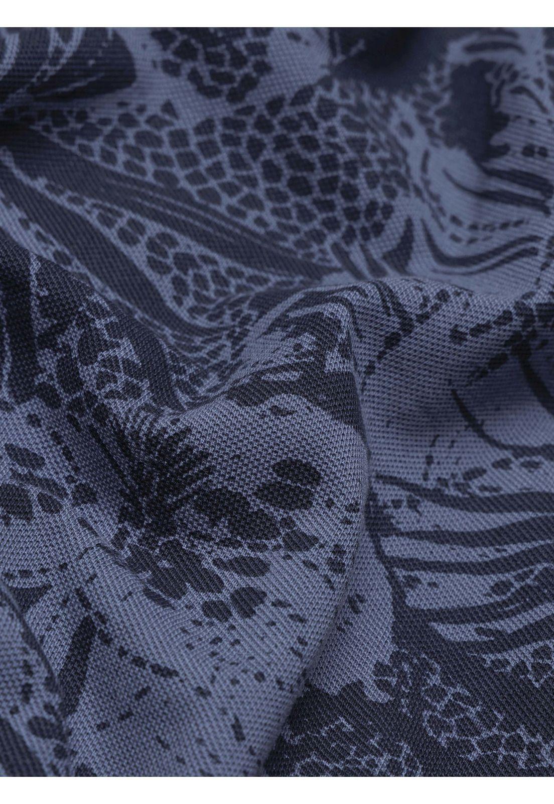 Polera Print Pique Regular Fit Azul Arrow PO34033AZ-5