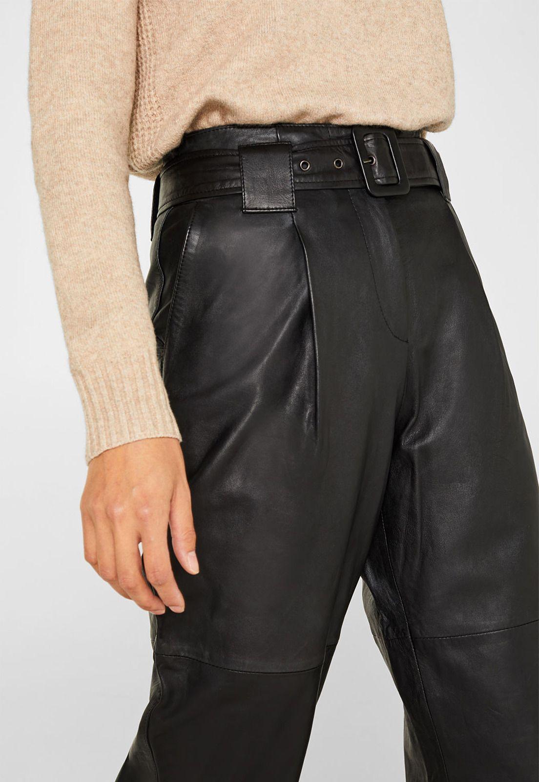 Pantalón Mujer Culotte De Cuero Esprit-2