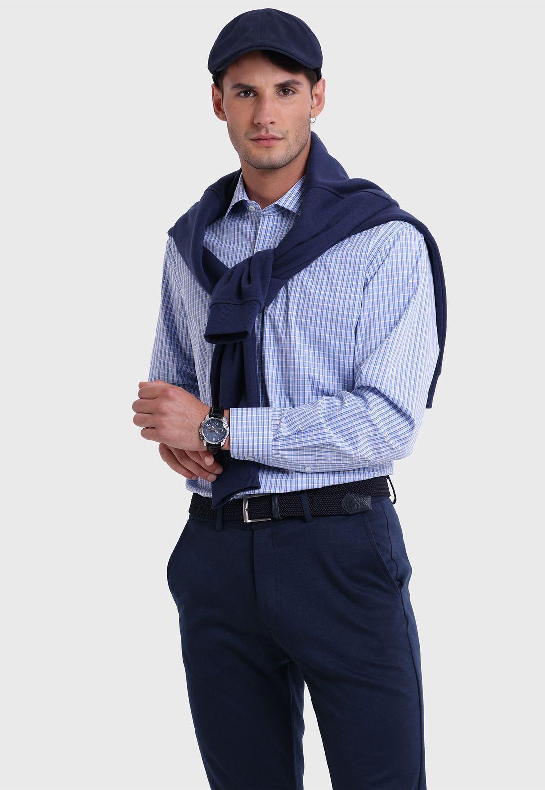 Camisa Formal Spandex Cuadros Arrow-1