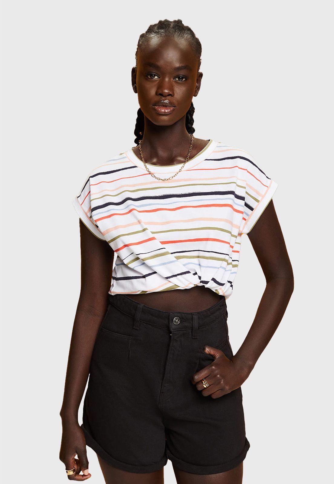 Polera A Rayas De Colores Mujer Esprit-0