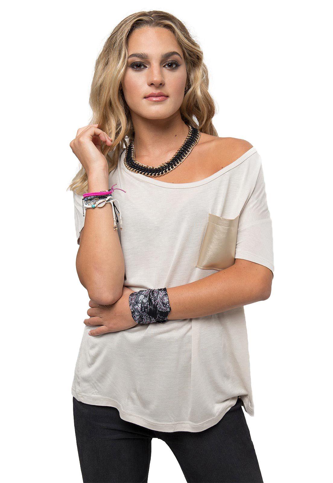 Polera Amplio Escote Redondo Beige Soviet-0