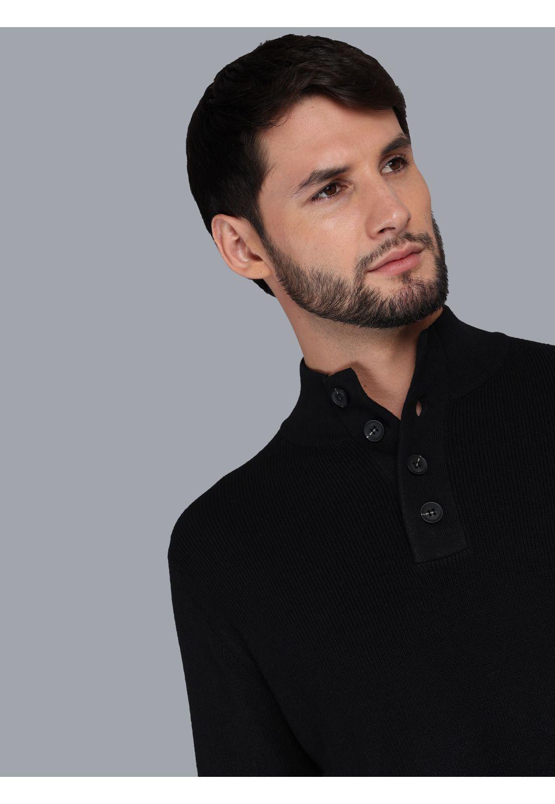 Sweater Cuello Alto Regular Fit Negro Arrow SW3361PNE-2