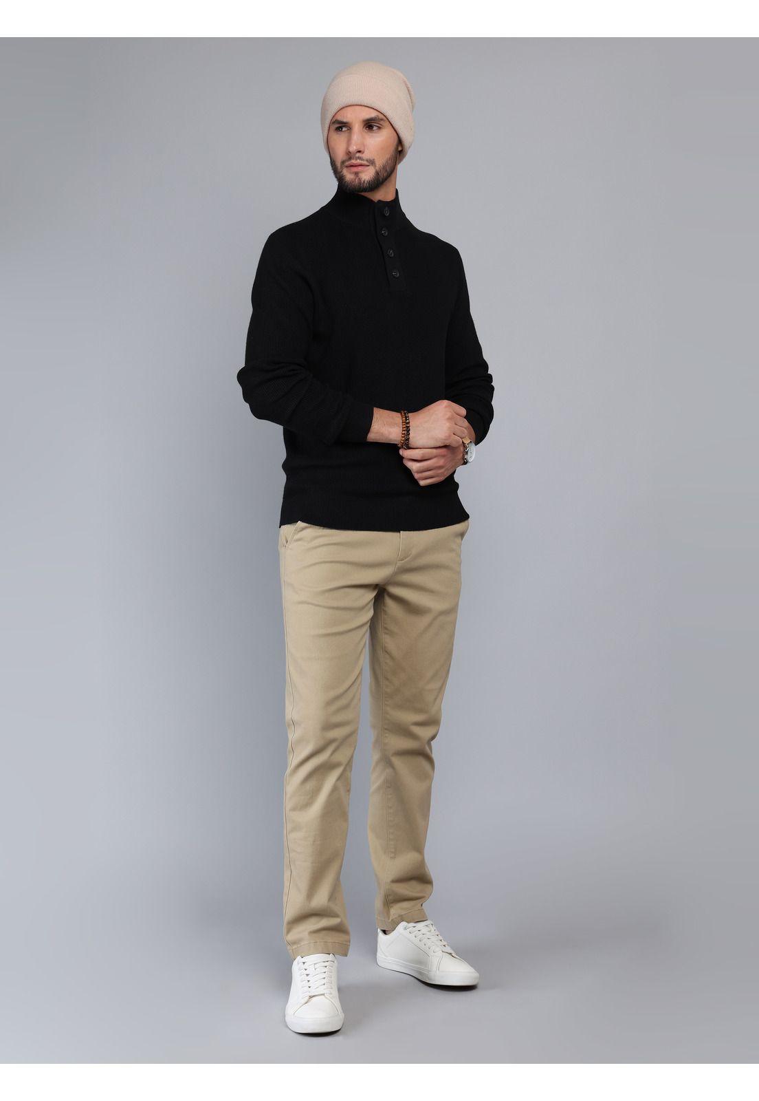 Sweater Cuello Alto Regular Fit Negro Arrow SW3361PNE-3