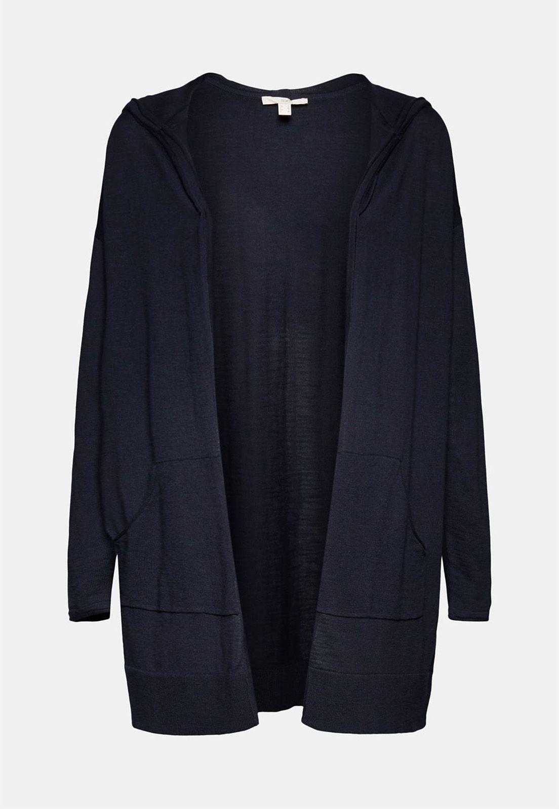 Cardigan Mujer Con Capucha Esprit Azul marino-3