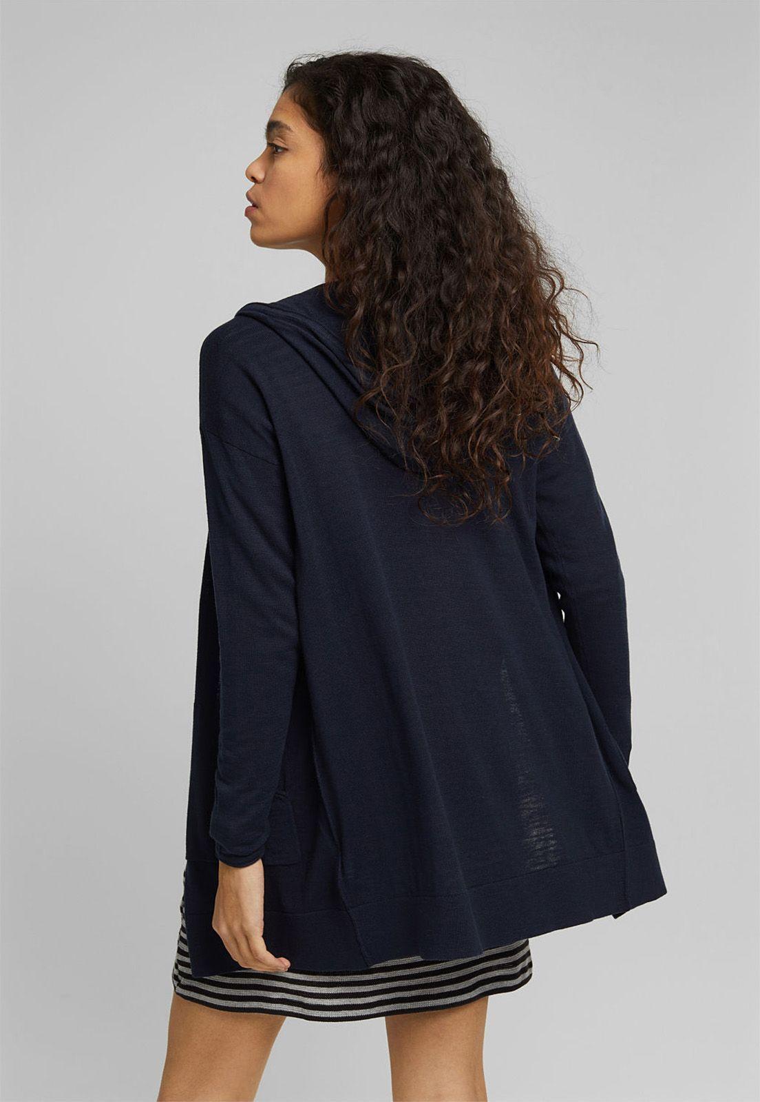Cardigan Mujer Con Capucha Esprit Azul marino-1