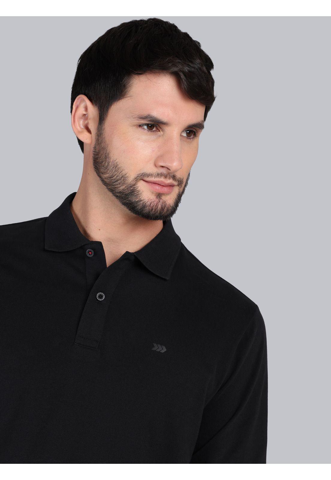 Polera Lisa Manga Larga Regular Fit Negro Arrow PO33024NE-2