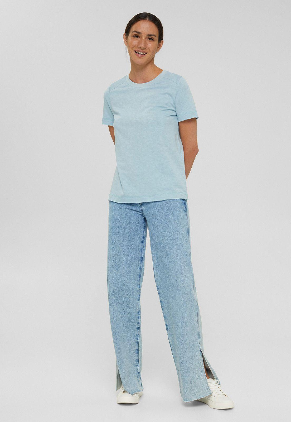 Polera De Algodón Ecológico Esprit Azul cielo-0