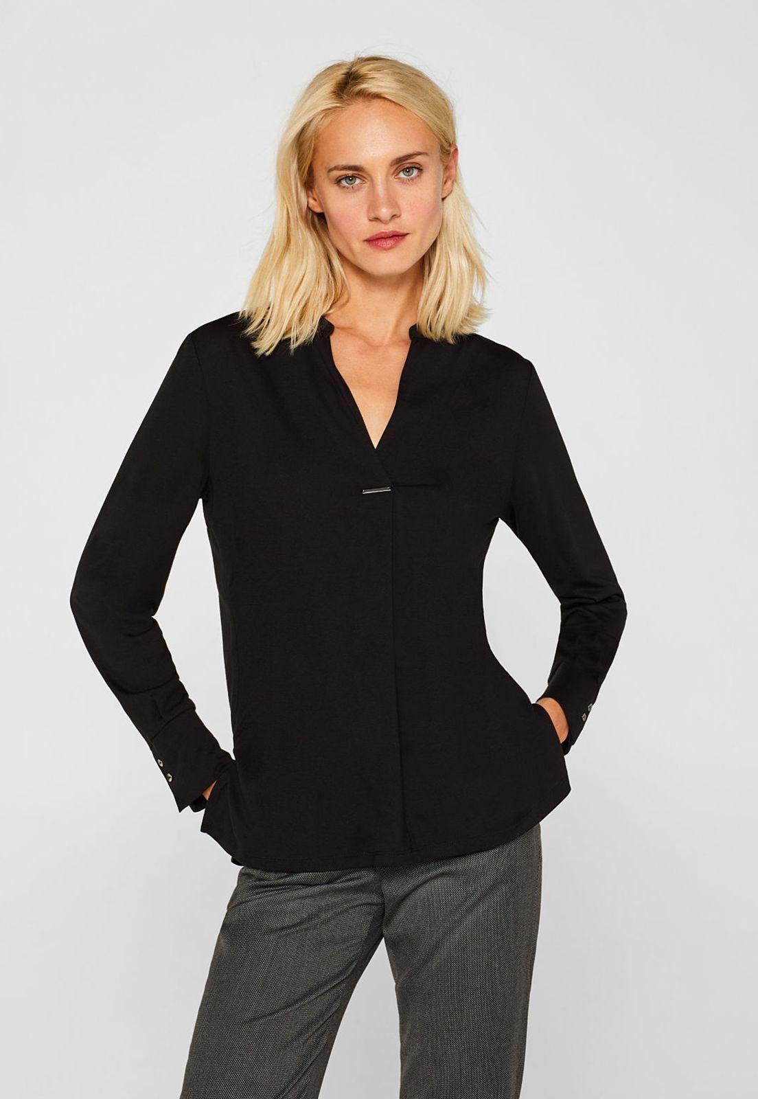 Polera Manga Larga Lisa Esprit-0