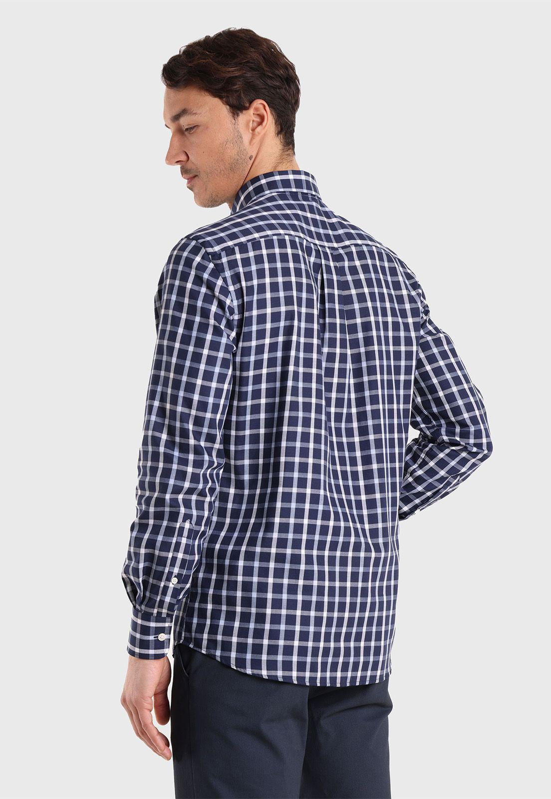 Camisa Cuello con Botón Cuadros Guy Laroche-1