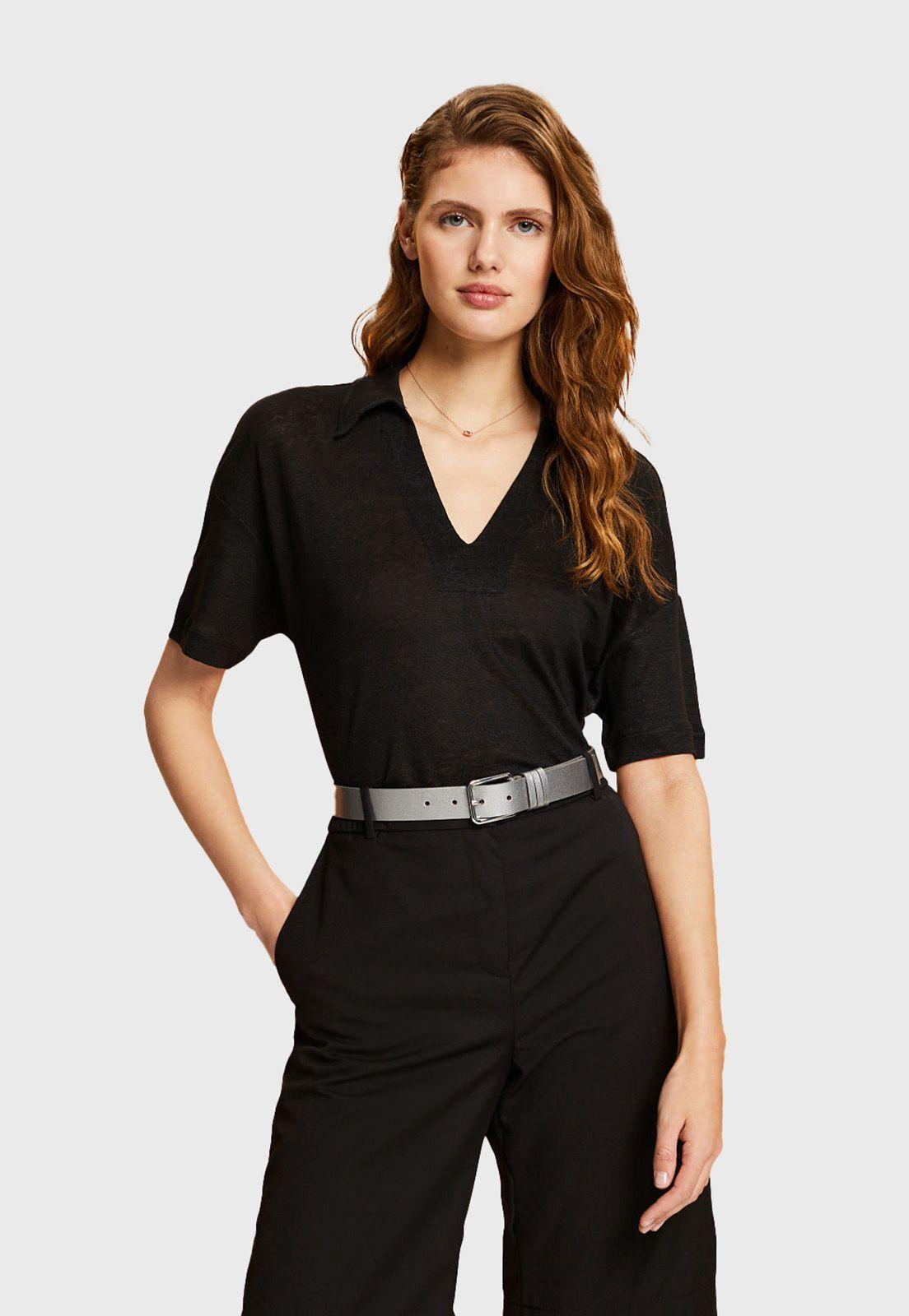 Polera Con Cuello Estilo Piqué Mujer Esprit-0