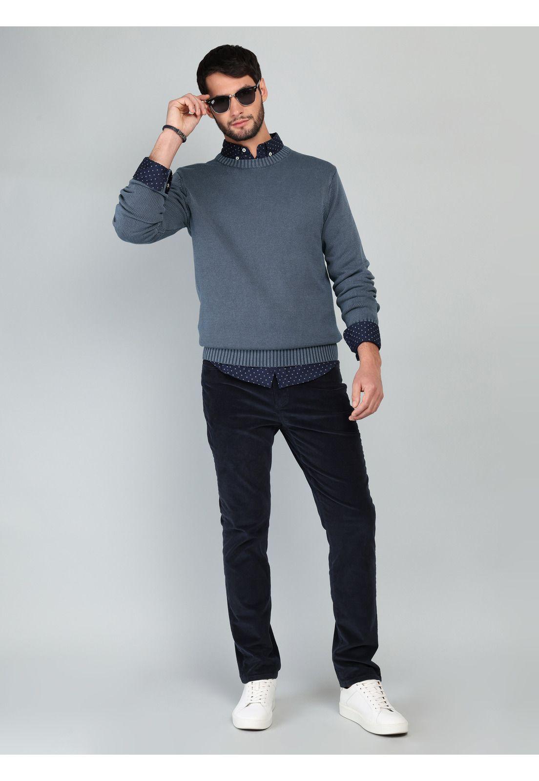 Sweater Stone Wash Regular Fit Denim Arrow SW33015DE-3