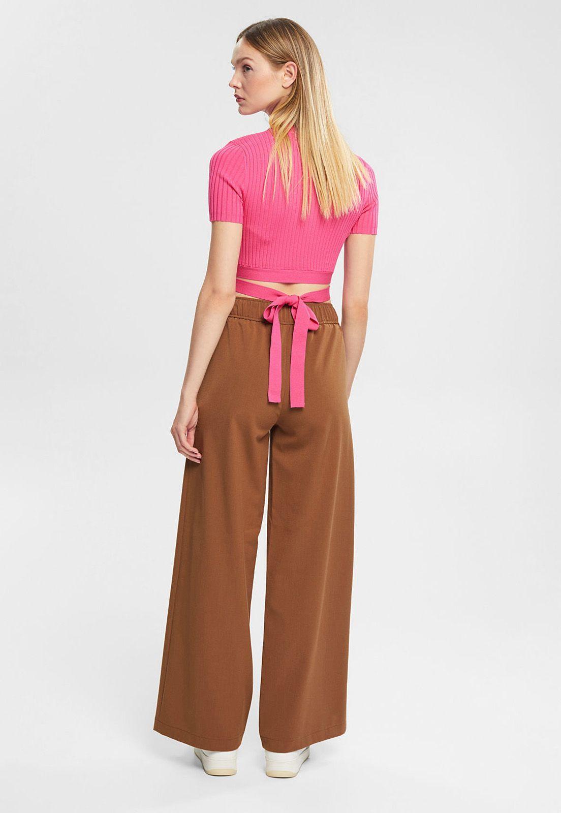 Pantalón Con Pierna Ancha Mujer Esprit-1