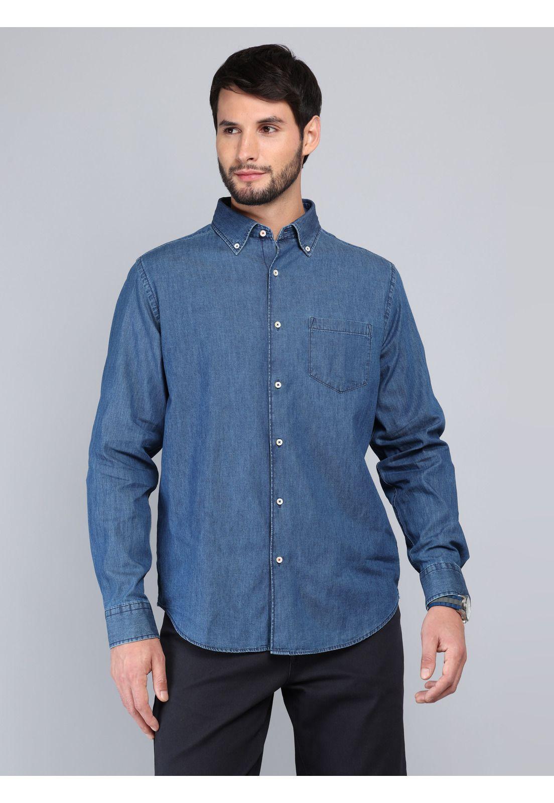 Camisa Denim Regular Fit Azul Arrow CM33050AZ-6