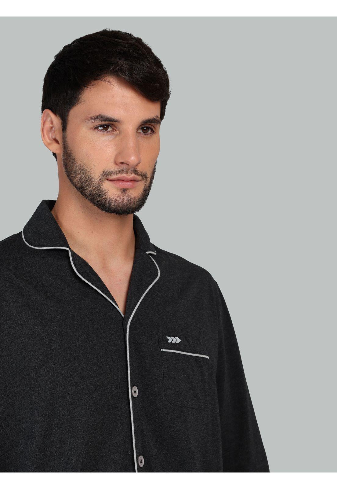 Pijama Clásico Regular Fit Gris Arrow P1I3313GR-3