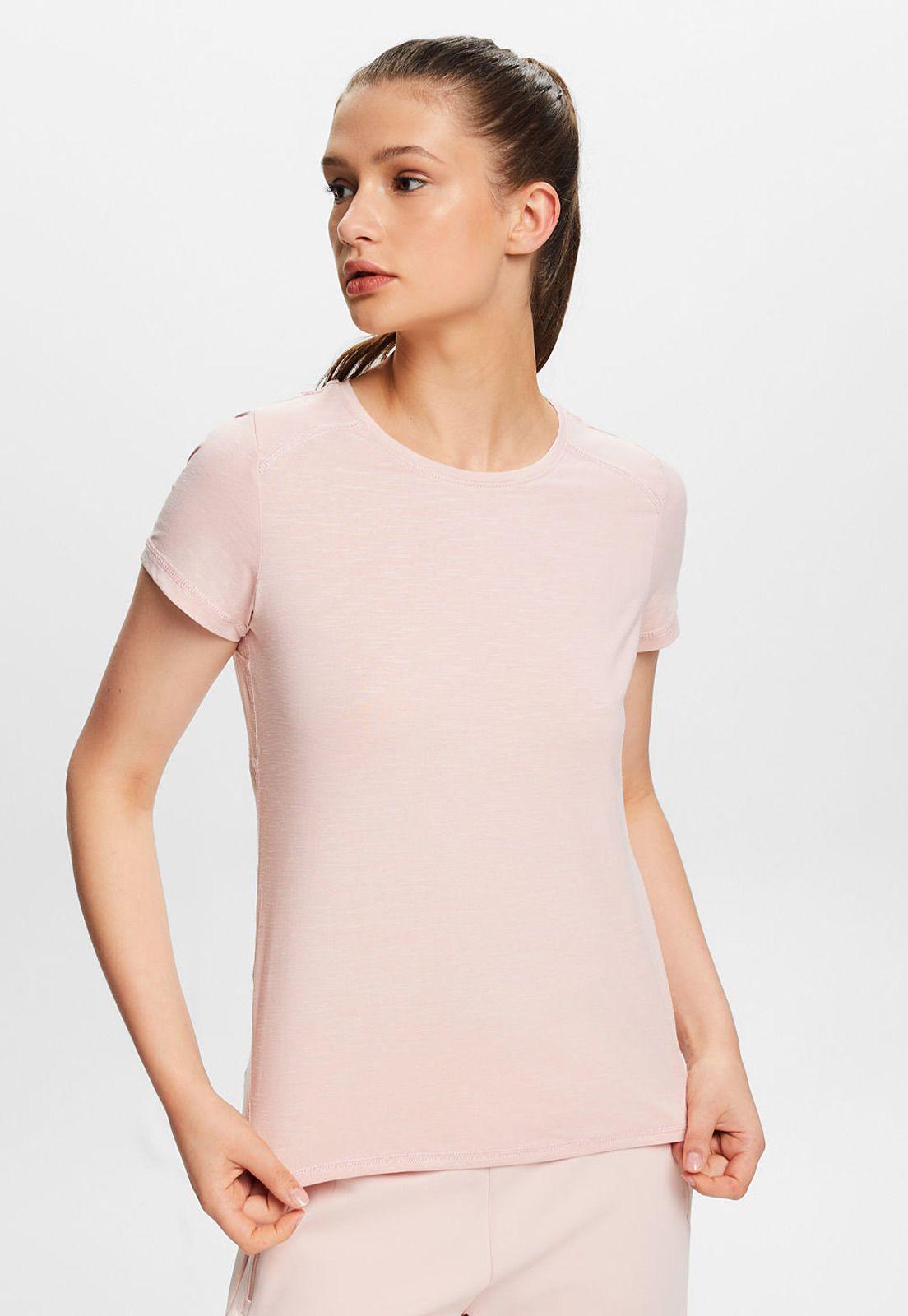 Polera Deportiva Manga Corta Escote Redondo Mujer Esprit Rosa pálido-0
