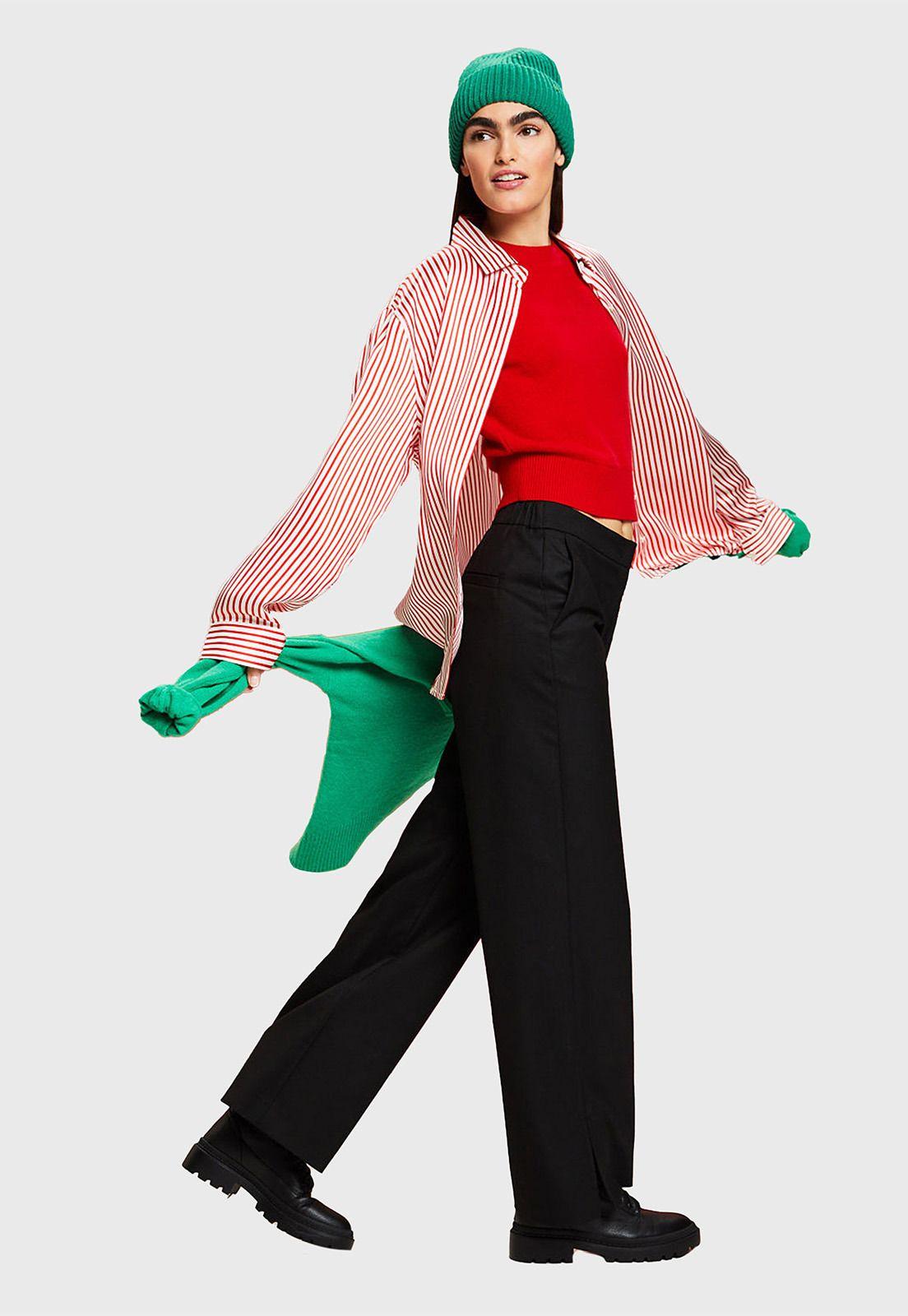 Pantalón De Franela Mujer Esprit Azul marino-3