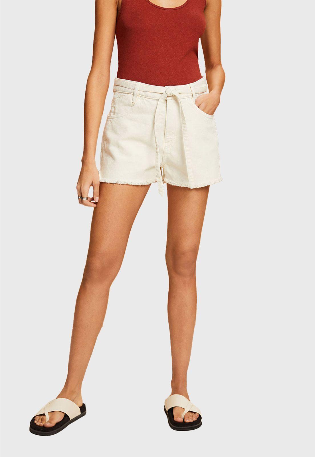 Short De Mezclilla Con Lazo Mujer Esprit Naranja-0