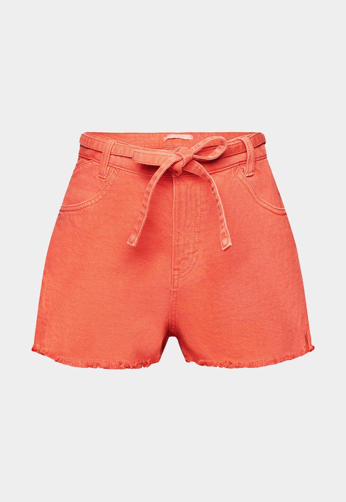 Short De Mezclilla Con Lazo Mujer Esprit Naranja-3