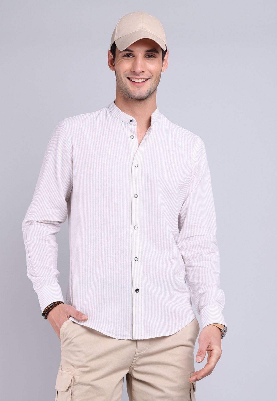 Camisa Cuello Mao Lino Soviet BVSHF27BE-0