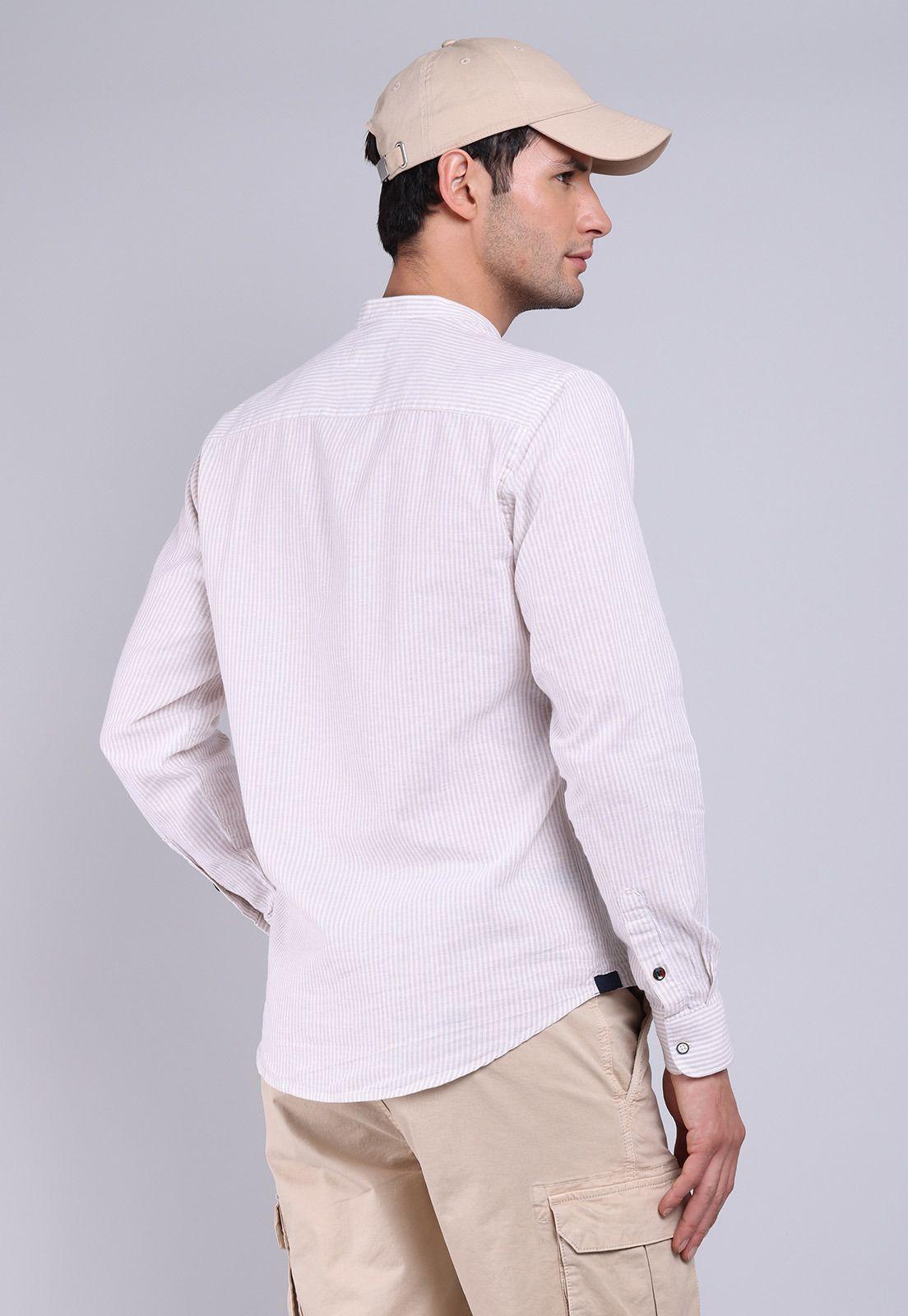 Camisa Cuello Mao Lino Soviet BVSHF27BE-1