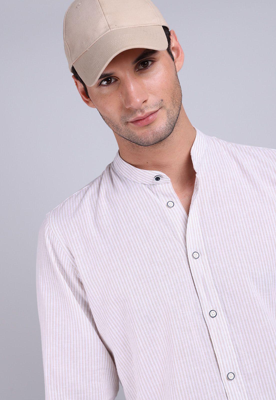 Camisa Cuello Mao Lino Soviet BVSHF27BE-2