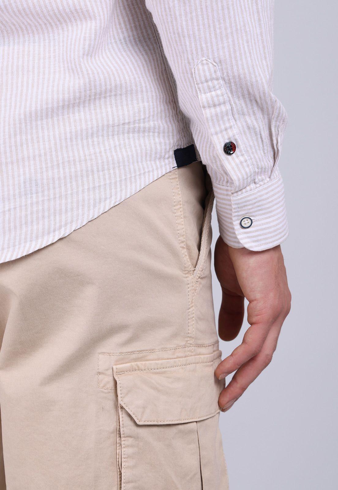 Camisa Cuello Mao Lino Soviet BVSHF27BE-4